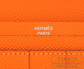 Hermes　Bearn Soufflet　Alezan/Feu　Epsom leather　Silver hardware
