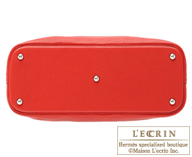 Hermes　Bolide bag 35　Rouge casaque　Clemence leather　Silver hardware