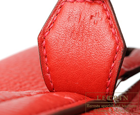 Hermes　Bolide bag 35　Rouge casaque　Clemence leather　Silver hardware