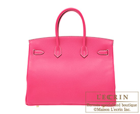 Hermes　Birkin bag 35　Rose tyrien/Hot pink　Epsom leather　Gold hardware 