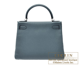 Hermes　Kelly bag 28　Blue orage　Togo leather　Silver hardware