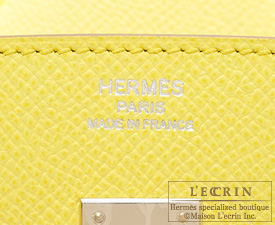 Hermes　Birkin bag 25　Soufre　Epsom leather　Silver hardware