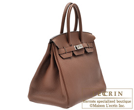 Hermes　Birkin bag 35　Brulee/Brulee brown　Togo leather　Silver hardware