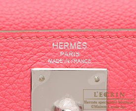 Hermes　Kelly bag 28　Rose lipstick　Togo leather　Silver hardware