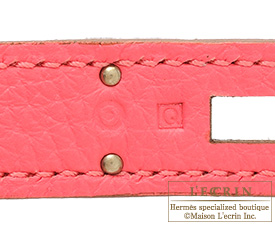 Hermes　Kelly bag 28　Rose lipstick　Togo leather　Silver hardware