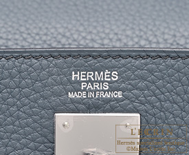 Hermes　Kelly bag 32　Blue orage/Dark blue　Togo leather　Silver hardware
