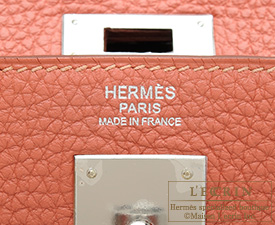 Hermes　Kelly bag 32　Rosy　Togo leather　Silver hardware