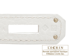 Hermes　Kelly bag 32　Retourne　White　Clemence leather　Silver hardware
