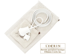 Hermes　Kelly bag 32　Retourne　White　Clemence leather　Silver hardware