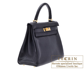 Hermes　Kelly bag 28　Black　Clemence leather　Gold hardware