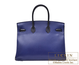 Hermes　Birkin bag 35　Blue saphir/Black　Epsom leather　Mat Silver  hardware