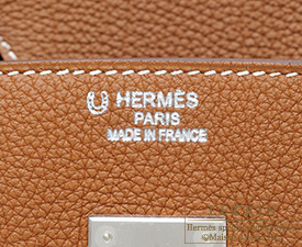 Hermes　Birkin bag 35　Gold/Etoupe grey　Togo leather　Matt silver hardware