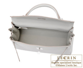 Hermes　Kelly bag 32　Retourne　Pearl grey/Gris perle　Clemence leather　Silver hardware