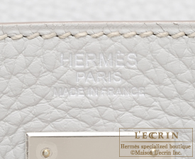 Hermes Kelly woman handbag Togo grainy leather 32cm Pearl gray