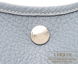 Hermes Garden Party bag PM Blue lin Country leather Silver hardware