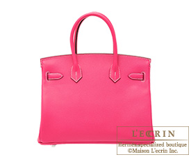 Hermes　Birkin bag 30　Rose tyrien　Epsom leather　Silver hardware