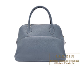 Hermes　Bolide bag 31　Blue orage　Clemence leather　Silver hardware