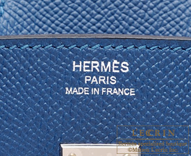 Hermes Birkin bag 30 Blue thalassa Epsom leather Silver hardware