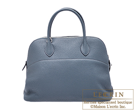 Hermes　Bolide bag 35　Blue orage　Clemence leather　Silver hardware