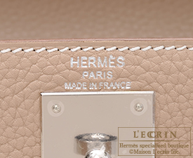Hermes　Kelly bag 28　Argile　Clemence leather　Silver hardware