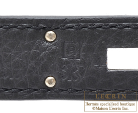 Hermes　Kelly bag 28　Black　Clemence leather　Silver hardware