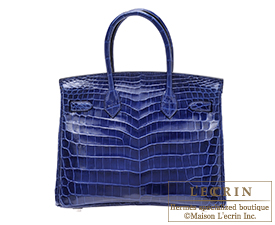 Hermes　Birkin bag 30　Blue saphir　Niloticus crocodile skin　Silver hardware