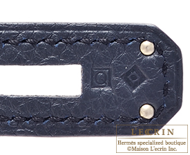 Hermes　Kelly bag 32　Retourne　Bleu obscur/Obscure blue　Clemence leather　Silver hardware
