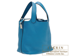 Hermes　Picotin Lock bag 18/PM　Blue izmir　Clemence leather　Silver hardware