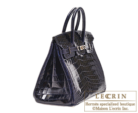 Hermes　Birkin bag 25　Blue marine　Niloticus crocodile skin　Silver hardware