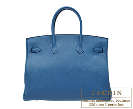 Hermes　Birkin bag 35　Blue de galice　Togo leather　Silver hardware