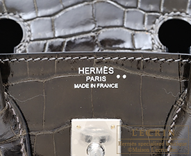 Hermes　Birkin bag 25　Gris fonce　Niloticus crocodile skin　Silver hardware