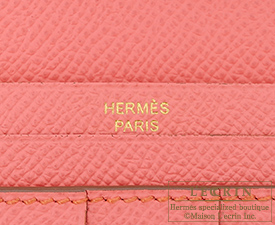 Hermes　Bearn Soufflet　Flamingo　Epsom leather　Gold hardware