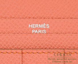 Hermes　Bearn Soufflet　Flamingo　Epsom leather　Silver hardware