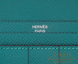 Hermes　Bearn Soufflet　Malachite　Epsom leather　Silver hardware