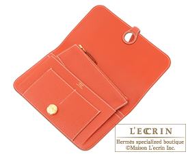 Hermes　Dogon GM　Sanguine/Blood orange　Togo leather　Gold hardware
