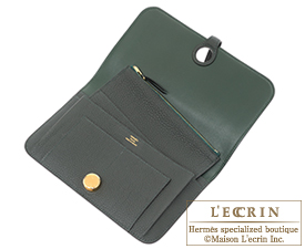 Hermes　Dogon GM　Vert gris/Green grey　Togo leather　Gold hardware