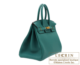 Hermes　Birkin bag 35　Malachite/Malachite green　Togo leather　Gold hardware