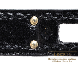 Hermes　Kelly bag 25　Black　Box calf leather　Silver hardware