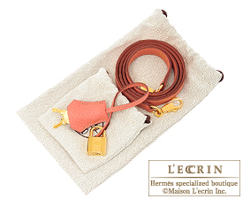 Hermes　Kelly bag 28　Rose tea　Clemence leather　Gold hardware