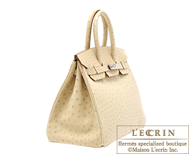 Hermes　Birkin bag 35　Parchemin　Ostrich leather　Silver hardware