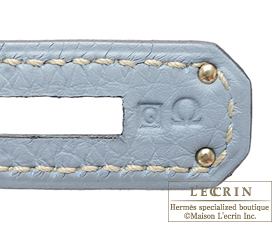 Hermes Kelly bag 32 Retourne Blue lin Togo leather Silver hardware