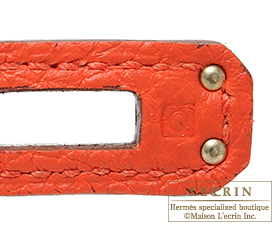 Hermes　Birkin bag 25　Capucine　Togo leather　Silver hardware