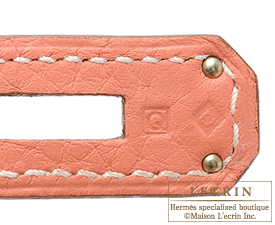 Hermes　Kelly bag 28　Crevette　Clemence leather　Silver hardware
