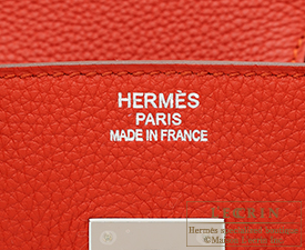 Hermes　Birkin bag 35　Vermillon　Togo leather　Silver hardware