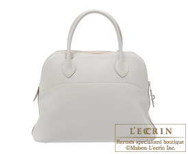 Hermes　Bolide bag 31　Pearl grey　Clemence leather　Silver hardware