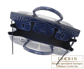 Hermes　Birkin bag 30　Blue abysse　Niloticus crocodile skin　Silver hardware