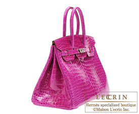 Hermes　Birkin bag 30　Rose scheherazade　Porosus crocodile skin　Silver hardware
