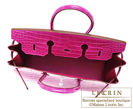 Hermes　Birkin bag 30　Rose scheherazade　Porosus crocodile skin　Silver hardware