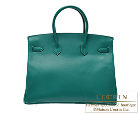 Hermes　Birkin bag 35　Malachite/Malachite green　Epsom leather　Silver hardware 