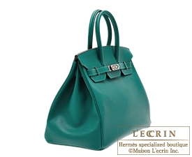 Hermes　Birkin bag 35　Malachite/Malachite green　Epsom leather　Silver hardware 